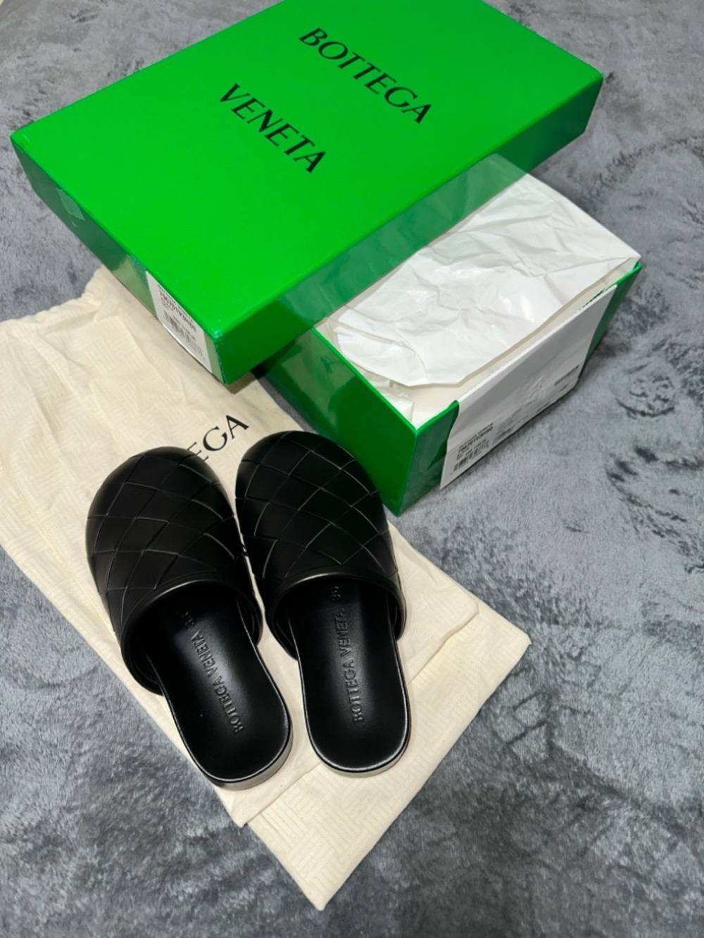 Bottega Veneta Black Reggie Intrecciato Leather Slide Mule Clog BNIB - Picture 6 of 8